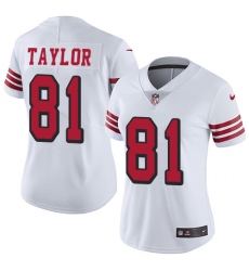 Nike 49ers #81 Trent Taylor White Rush Womens Stitched NFL Vapor Untouchable Limited Jersey Nike 49ers #81 Trent Taylor White Rush Womens Stitched NFL Vapor Untouchable Limited Jersey