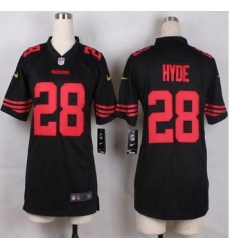 Women New 49ers #28 Carlos Hyde Black Alternate Stitched NFL Elite Jersey Women New 49ers #28 Carlos Hyde Black Alternate Stitched NFL Elite Jersey