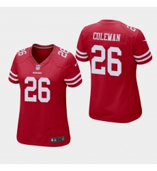 Women Nike 49ers #26 Tevin Coleman Red Game Jersey Women Nike 49ers #26 Tevin Coleman Red Game Jersey