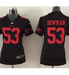 Women Nike 49ers #53 Navorro Bowmen Black Alternate Stitched NFL Elite Jersey Women Nike 49ers #53 Navorro Bowmen Black Alternate Stitched NFL Elite Jersey