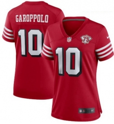Women San Francisco 49ers 10 Jimmy Garoppolo 75th Anniversary Jersey Women San Francisco 49ers 10 Jimmy Garoppolo 75th Anniversary Jersey