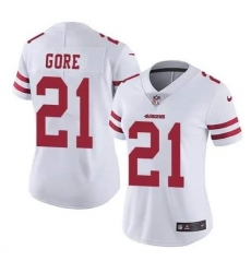 Women San Francisco 49ers 21 Frank Gore White Vapor Stitched jersey Women San Francisco 49ers 21 Frank Gore White Vapor Stitched jersey