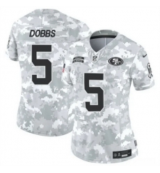 Women San Francisco 49ers 5 Joshua Dobbs 2024 F U S E Arctic Camo Salute To Service Limited Stitched Jersey Women San Francisco 49ers 5 Joshua Dobbs 2024 F U S E Arctic Camo Salute To Service Limited Stitched Jersey