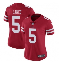 Women San Francisco 49ers 5 Trey Lance Red Team Color Women Stitched NFL Vapor Untouchable Limited Jersey Women San Francisco 49ers 5 Trey Lance Red Team Color Women Stitched NFL Vapor Untouchable Limited Jersey