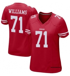 Women San Francisco 49ers 71 Trent Williams Red Vapor Untouchable Limited Stitched Football Jersey