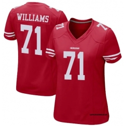 Women San Francisco 49ers 71 Trent Williams Red Vapor Untouchable Limited Stitched Football Jersey