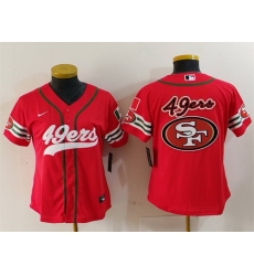 Women San Francisco 49ers Team Big Logo Red Mexico With Patch Cool Base Stitched Baseball Jersey Women San Francisco 49ers Team Big Logo Red Mexico With Patch Cool Base Stitched Baseball Jersey