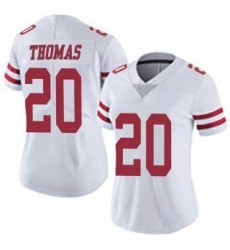 Women Sanfrancisco 49ers #20 Ambry Thomas White Vapor Limited Jersey Women Sanfrancisco 49ers #20 Ambry Thomas White Vapor Limited Jersey