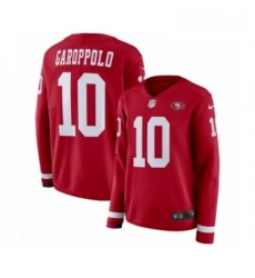 Womens Nike San Francisco 49ers 10 Jimmy Garoppolo Limited Red Therma Long Sleeve NFL Jersey Womens Nike San Francisco 49ers 10 Jimmy Garoppolo Limited Red Therma Long Sleeve NFL Jersey