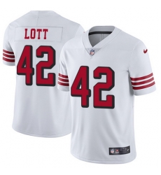 Nike 49ers #42 Ronnie Lott White Rush Youth Stitched NFL Vapor Untouchable Limited Jersey Nike 49ers #42 Ronnie Lott White Rush Youth Stitched NFL Vapor Untouchable Limited Jersey