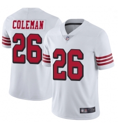 Youth 49ers 26 Tevin Coleman White Rush Stitched Football Vapor Untouchable Limited Jersey Youth 49ers 26 Tevin Coleman White Rush Stitched Football Vapor Untouchable Limited Jersey