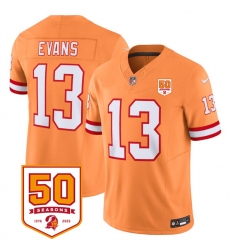 Men Tampa Bay Buccaneers 13 Mike Evans Orange 2025 F U S E 50th Anniversary Patch Vapor Limited Stitched Jersey Men Tampa Bay Buccaneers 13 Mike Evans Orange 2025 F U S E 50th Anniversary Patch Vapor Limited Stitched Jersey