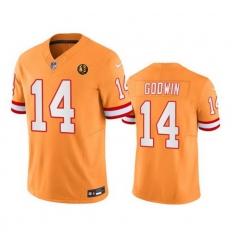 Men Tampa Bay Buccaneers 14 Chris Godwin Orange 2023 F U S E Throwback With John Madden Patch Vapor Limited Stitched Football Jersey Men Tampa Bay Buccaneers 14 Chris Godwin Orange 2023 F U S E Throwback With John Madden Patch Vapor Limited Stitched Football Jersey