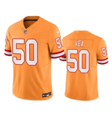 Men Tampa Bay Buccaneers 50 Vita Vea Orange Throwback Limited Stitched Jersey Men Tampa Bay Buccaneers 50 Vita Vea Orange Throwback Limited Stitched Jersey