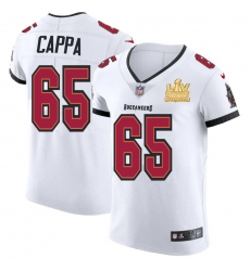 Men Tampa Bay Buccaneers 65 Alex Cappa Men Super Bowl LV Champions Patch Nike White Vapor Elite Jersey Men Tampa Bay Buccaneers 65 Alex Cappa Men Super Bowl LV Champions Patch Nike White Vapor Elite Jersey
