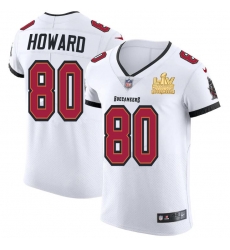 Men Tampa Bay Buccaneers 80 O J Howard Men Super Bowl LV Champions Patch Nike White Vapor Elite Jersey Men Tampa Bay Buccaneers 80 O J Howard Men Super Bowl LV Champions Patch Nike White Vapor Elite Jersey