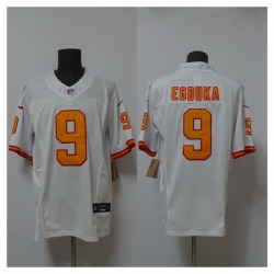 Men Tampa Bay Buccaneers 9 Emeka Egbuka White 2025 F U S E  Vapor Limited Stitched Jersey