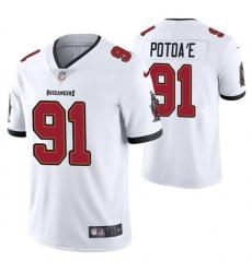 Men Tampa Bay Buccaneers 91 Benning Potoa White Vapor Untouchable Limited Stitched Jersey Men Tampa Bay Buccaneers 91 Benning Potoa White Vapor Untouchable Limited Stitched Jersey