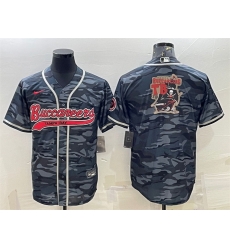 Men Tampa Bay Buccaneers Grey Camo Team Big Logo With Patch Cool Base Stitched Baseball Jersey Men Tampa Bay Buccaneers Grey Camo Team Big Logo With Patch Cool Base Stitched Baseball Jersey