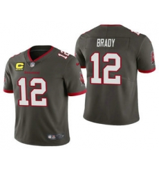 Men Tom Brady Tampa Bay Buccaneers Pewter Captain Patch Vapor Limited Jersey Men Tom Brady Tampa Bay Buccaneers Pewter Captain Patch Vapor Limited Jersey
