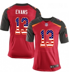 Mens Nike Tampa Bay Buccaneers 13 Mike Evans Elite Red Home USA Flag Fashion NFL Jersey Mens Nike Tampa Bay Buccaneers 13 Mike Evans Elite Red Home USA Flag Fashion NFL Jersey