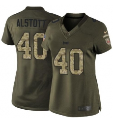 Nike Buccaneers #40 Mike Alstott Green Womens Stitched NFL Limited Salute to Ser Nike Buccaneers #40 Mike Alstott Green Womens Stitched NFL Limited Salute to Ser