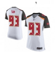 Womens Tampa Bay Buccaneers 93 Ndamukong Suh Game White Football Jersey Womens Tampa Bay Buccaneers 93 Ndamukong Suh Game White Football Jersey