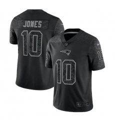 Men New England Patriots 10 Mac Jones Black Reflective Limited Stitched Football Jersey Men New England Patriots 10 Mac Jones Black Reflective Limited Stitched Football Jersey