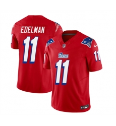 Men New England Patriots 11 Julian Edelman Red 2023 F U S E Throwback Limited Stitched Football Jersey Men New England Patriots 11 Julian Edelman Red 2023 F U S E Throwback Limited Stitched Football Jersey