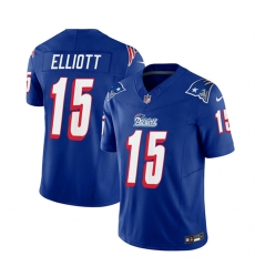 Men New England Patriots 15 Ezekiel Elliott Blue 2023 F U S E Throwback Limited Stitched Football Jersey Men New England Patriots 15 Ezekiel Elliott Blue 2023 F U S E Throwback Limited Stitched Football Jersey