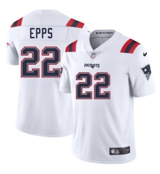 Men New England Patriots 22 Marcus Epps White 2025 Vapor Limited Stitched Football Jersey Men New England Patriots 22 Marcus Epps White 2025 Vapor Limited Stitched Football Jersey