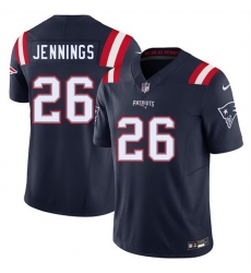 Men New England Patriots 26 Terrell Jennings Navy 2025 F U S E  Vapor Limited Stitched Football Jersey