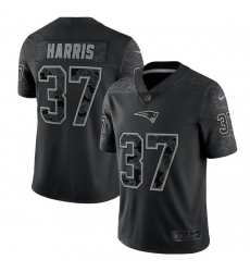 Men New England Patriots 37 Damien Harris Black Reflective Limited Stitched Football Jersey Men New England Patriots 37 Damien Harris Black Reflective Limited Stitched Football Jersey