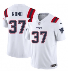 Men New England Patriots 37 Parker Romo White 2025 F U S E  Vapor Limited Stitched Football Jersey