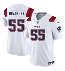 Men New England Patriots 55 Garrett Bradbury White 2025 F U S E  Vapor Limited Stitched Football Jersey