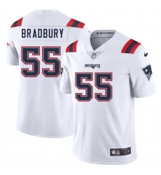 Men New England Patriots 55 Garrett Bradbury White 2025 Vapor Limited Stitched Football Jersey