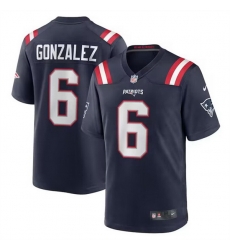 Men New England Patriots 6 Christian Gonzalez Navy Stitched Game Jersey Men New England Patriots 6 Christian Gonzalez Navy Stitched Game Jersey