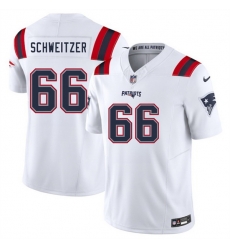 Men New England Patriots 66 Wes Schweitzer White 2025 F U S E  Vapor Limited Stitched Football Jersey