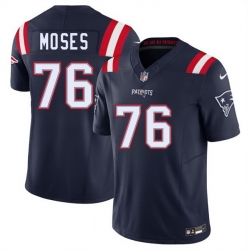 Men New England Patriots 76 Morgan Moses Navy 2025 F U S E  Vapor Limited Stitched Football Jersey