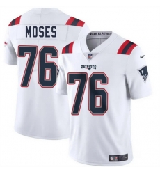 Men New England Patriots 76 Morgan Moses White 2025 Vapor Limited Stitched Football Jersey