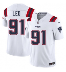 Men New England Patriots 91 Titus Leo White 2025 F U S E  Vapor Limited Stitched Football Jersey