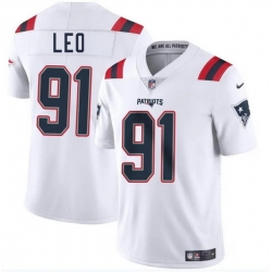 Men New England Patriots 91 Titus Leo White 2025 Vapor Limited Stitched Football Jersey