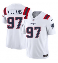 Men New England Patriots 97 Milton Williams White 2025 F U S E  Vapor Limited Stitched Football Jersey