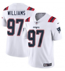 Men New England Patriots 97 Milton Williams White 2025 Vapor Limited Stitched Football Jersey Men New England Patriots 97 Milton Williams White 2025 Vapor Limited Stitched Football Jersey