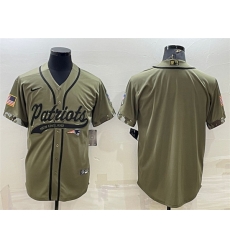 Men New England Patriots Blank Olive Salute To Service Cool Base Stitched Baseball Jersey Men New England Patriots Blank Olive Salute To Service Cool Base Stitched Baseball Jersey