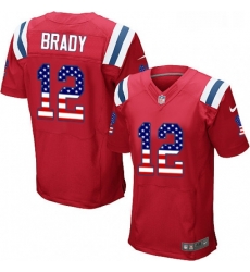 Mens Nike New England Patriots 12 Tom Brady Elite Red Alternate USA Flag Fashion NFL Jersey Mens Nike New England Patriots 12 Tom Brady Elite Red Alternate USA Flag Fashion NFL Jersey
