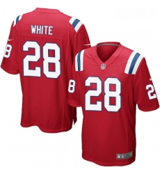 Mens Nike New England Patriots 28 James White Game Red Alternate NFL Jersey Mens Nike New England Patriots 28 James White Game Red Alternate NFL Jersey