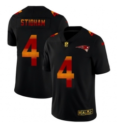 New England Patriots 4 Jarrett Stidham Men Black Nike Red Orange Stripe Vapor Limited NFL Jersey New England Patriots 4 Jarrett Stidham Men Black Nike Red Orange Stripe Vapor Limited NFL Jersey