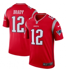 Nike Patriots 12 Tom Brady Red Inverted Legend Jersey Nike Patriots 12 Tom Brady Red Inverted Legend Jersey