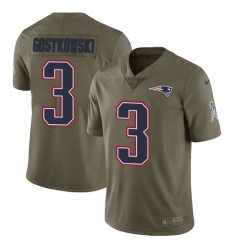 Nike Patriots #3 Stephen Gostkowski Olive Mens Stitched NFL Limited 2017 Salute To Service Jersey Nike Patriots #3 Stephen Gostkowski Olive Mens Stitched NFL Limited 2017 Salute To Service Jersey
